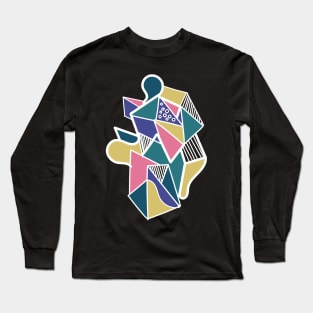 Geometric pastel color abstract cute Long Sleeve T-Shirt